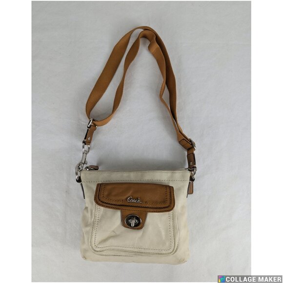 Authentic Coach Park Ivory Brown Leather Swing-pack Cross-body Bag - Picture 3 of 16